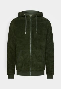 Pier One BORG ZIP-UP JACKET - Kurtka Z Polaru - Dark Green