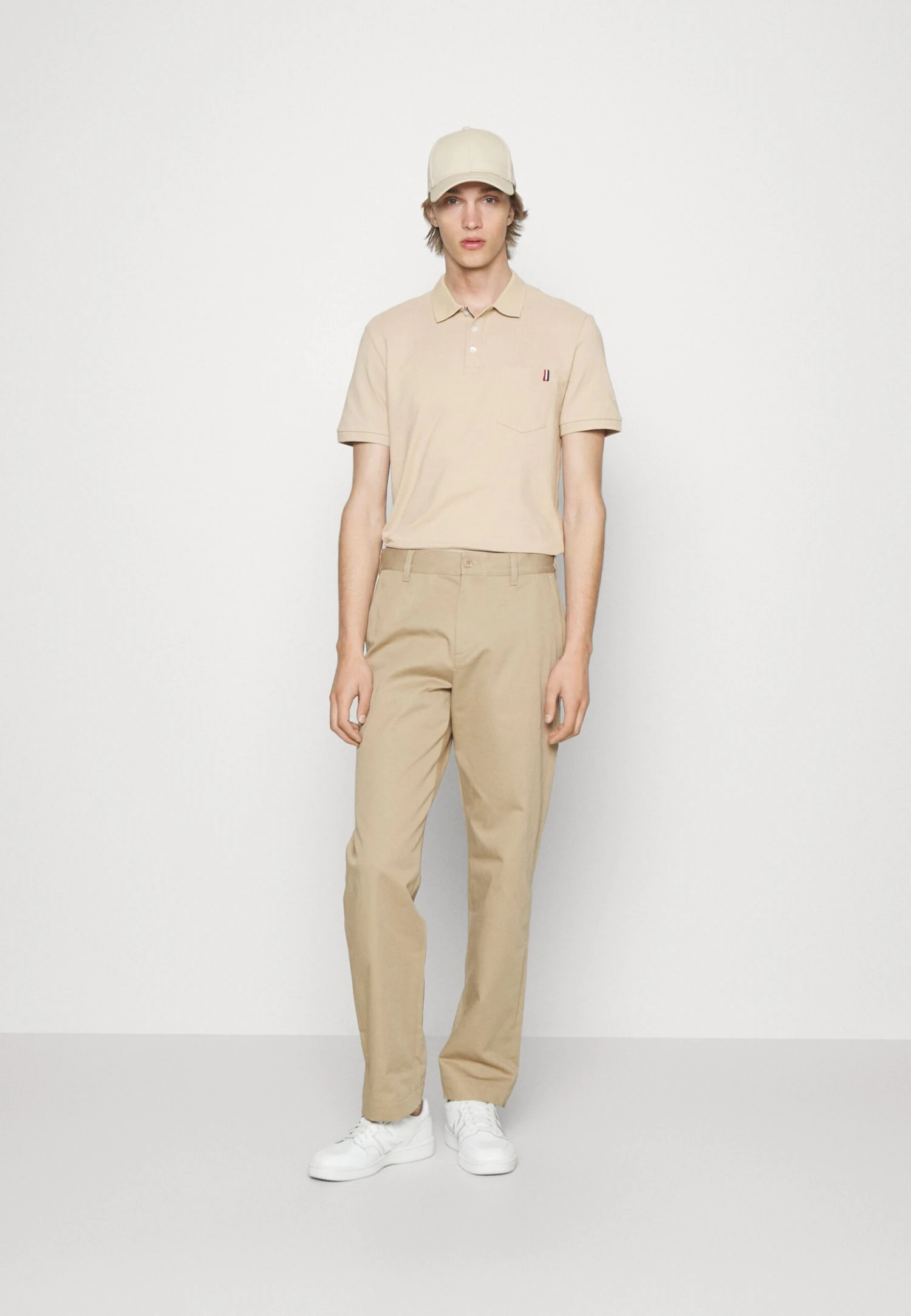 Pier One TRICOLORE TRIM POLO - Koszulka Polo - Beige 3 Pier One TRICOLORE TRIM POLO - Koszulka Polo - Beige - obrazek 2