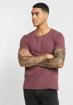 Pier One T-shirt Basic - Mottled Bordeaux
