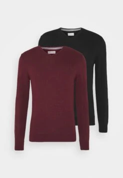 Pier One 2PACK - Sweter - Black/bordeaux 12 Pier One 2PACK - Sweter - Black/bordeaux -Sklep Z Odzieżą Męską 1401fde1674b40a68d7e1288645f8b9b