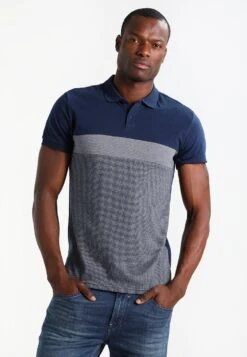 Pier One Koszulka Polo - Dark Blue/mottled Grey