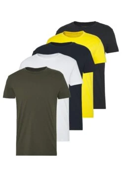 Pier One 5 PACK - T-shirt Basic - Olive/ White/ Navy /yellow /black -Sklep Z Odzieżą Męską 1b9164789150411d82264f1147f53451