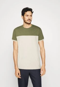 Pier One T-shirt Z Nadrukiem - Khaki/off-white
