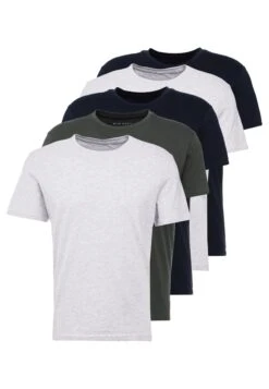 Pier One 5 PACK - T-shirt Basic - Dark Blue/grey/khaki -Sklep Z Odzieżą Męską 325cf046ffc64432affa66ab60fd39f6