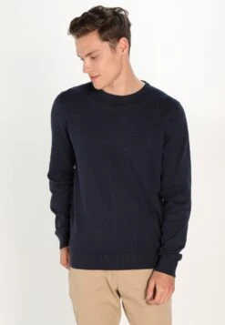 Pier One BASIC CREWNECK - Sweter - Dark Blue