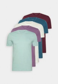 Pier One 5 PACK - T-shirt Basic - Mottled Blue/light Green/off-white -Sklep Z Odzieżą Męską 37403d870dd84e749a44fae7a395ab44