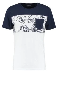 Pier One T-shirt Z Nadrukiem - Navy/white -Sklep Z Odzieżą Męską 47b4ab3d2c9640d7935fd8f2a2962d5a
