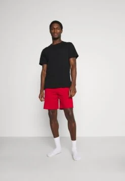 Pier One 3 PACK - Spodnie Od Piżamy - Black/mottled Dark Grey/red