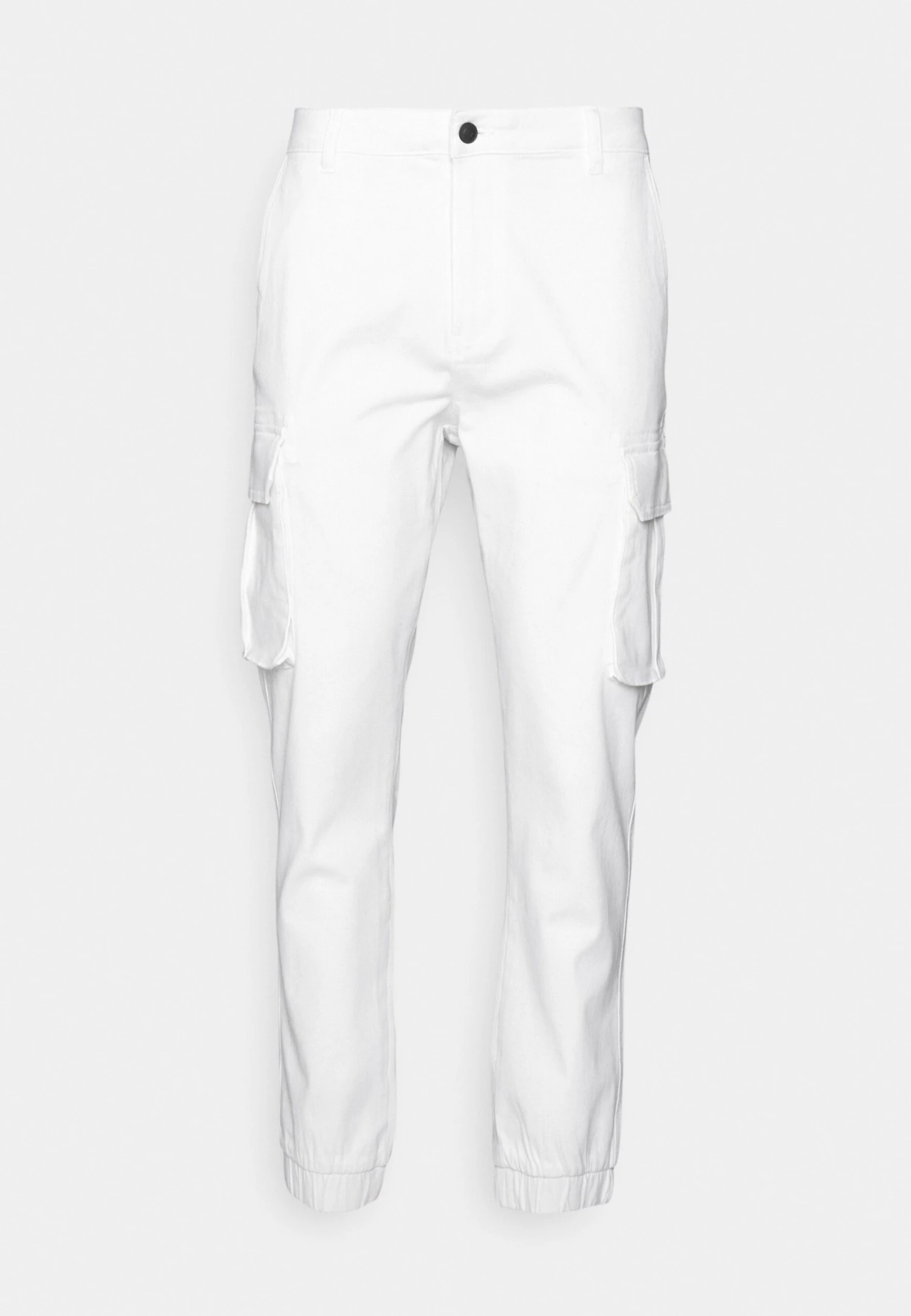 Pier One CUFFED SKINNY TROUSER - Bojówki - White 6 Pier One CUFFED SKINNY TROUSER - Bojówki - White - obrazek 4