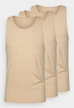 Pier One 3PCK SKIN TONE RIB VEST - Podkoszulki - Beige -Sklep Z Odzieżą Męską 573383bd01924db3b146d77c1e3666ec