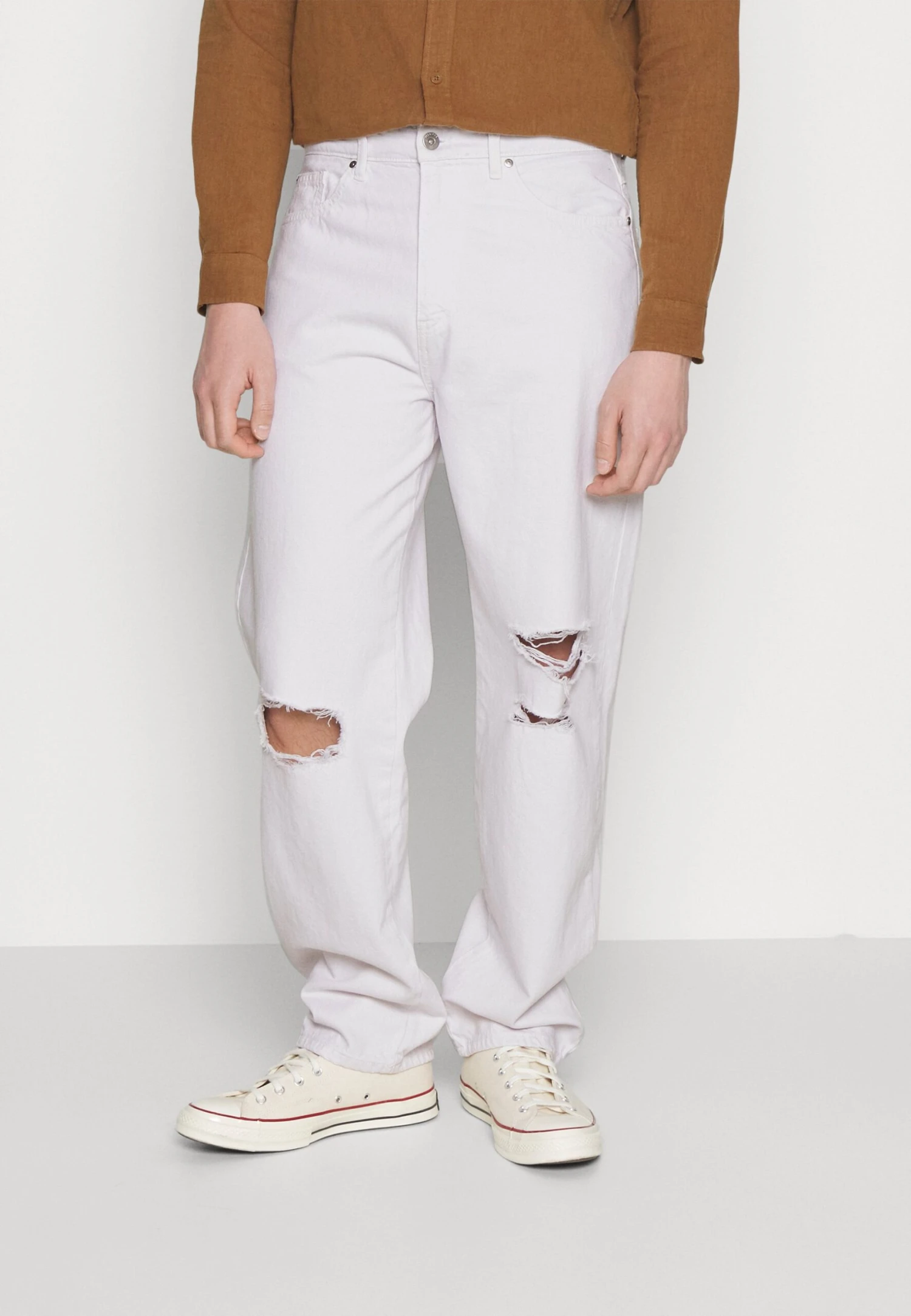 Pier One Jeansy Relaxed Fit - White Denim 3 Pier One Jeansy Relaxed Fit - White Denim