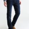 Pier One BASIC - Jeansy Straight Leg - Dark Blue Denim
