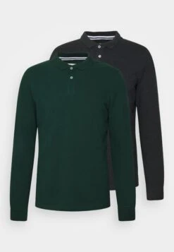 Pier One LONG SLEEVE 2 PACK - Koszulka Polo - Dark Grey/khaki -Sklep Z Odzieżą Męską 797d6a7ee480495b8e72e1155193494c
