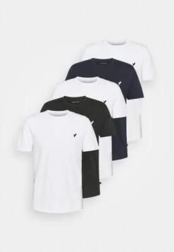 Pier One 5 PACK - T-shirt Basic - White/black/dark Blue -Sklep Z Odzieżą Męską 8041bfdceeaa4d4a9a850e92a8c64783