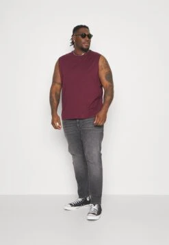 Pier One 2 PACK - Top - Black/bordeaux