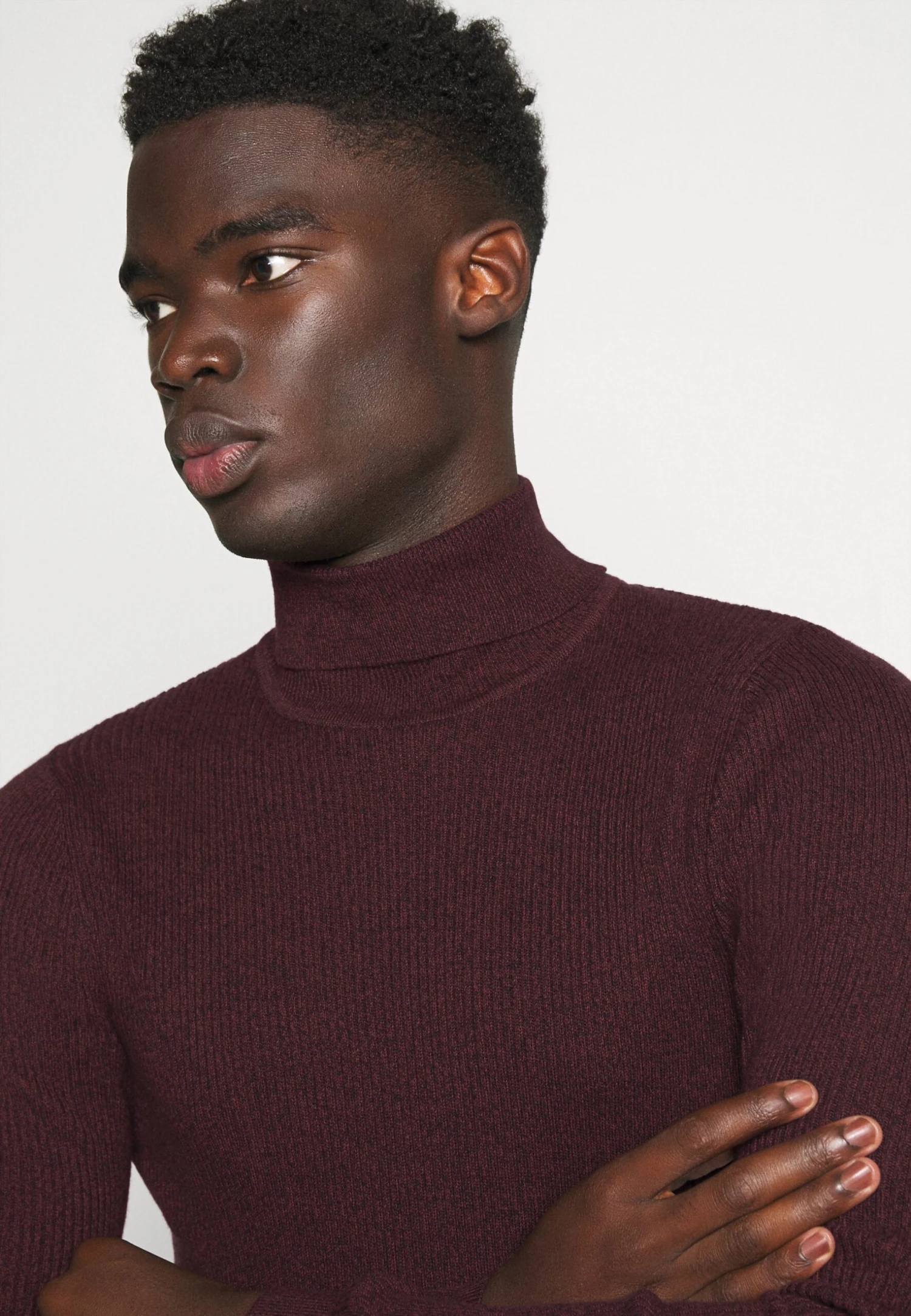 Pier One MUSCLE FIT TURTLE - Sweter - Mottled Bordeaux 6 Pier One MUSCLE FIT TURTLE - Sweter - Mottled Bordeaux - obrazek 4