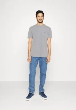 Pier One 3 PACK - T-shirt Basic - Mottled Light Grey/pink/black