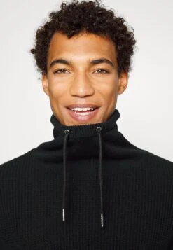 Pier One STRUCTURE BLOCK HIGH COLLAR - Kardigan - Black -Sklep Z Odzieżą Męską 8ae538afff544777a63a44071114fc02