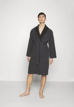 Pier One SHAWL TOWEL BATHROBE - Szlafrok - Dark Grey