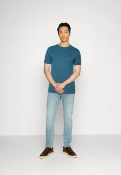 Pier One 5 PACK - T-shirt Basic - Mottled Blue/light Green/off-white