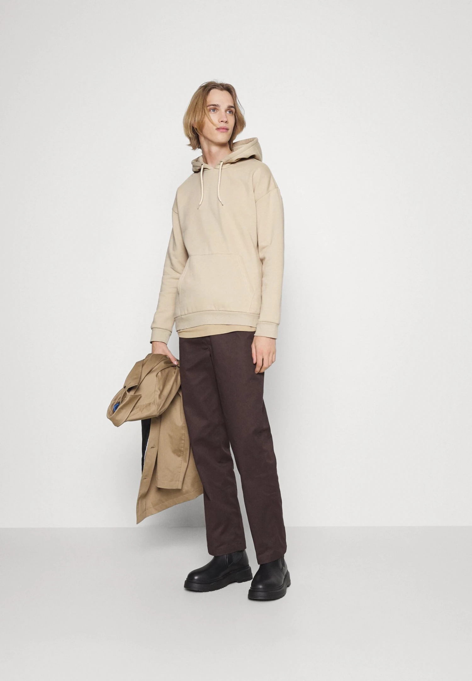 Pier One 2 PACK - Bluza Z Kapturem - Black/ Beige 3 Pier One 2 PACK - Bluza Z Kapturem - Black/ Beige