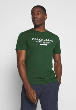 Pier One OSAKA TEE - T-shirt Z Nadrukiem - Green
