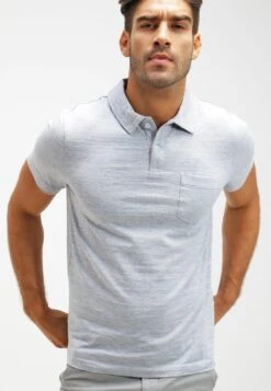 Pier One Koszulka Polo - Light Blue Melange