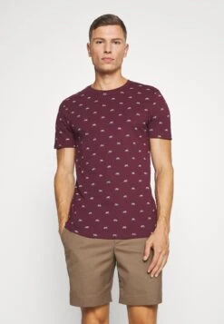 Pier One T-shirt Z Nadrukiem - Bordeaux