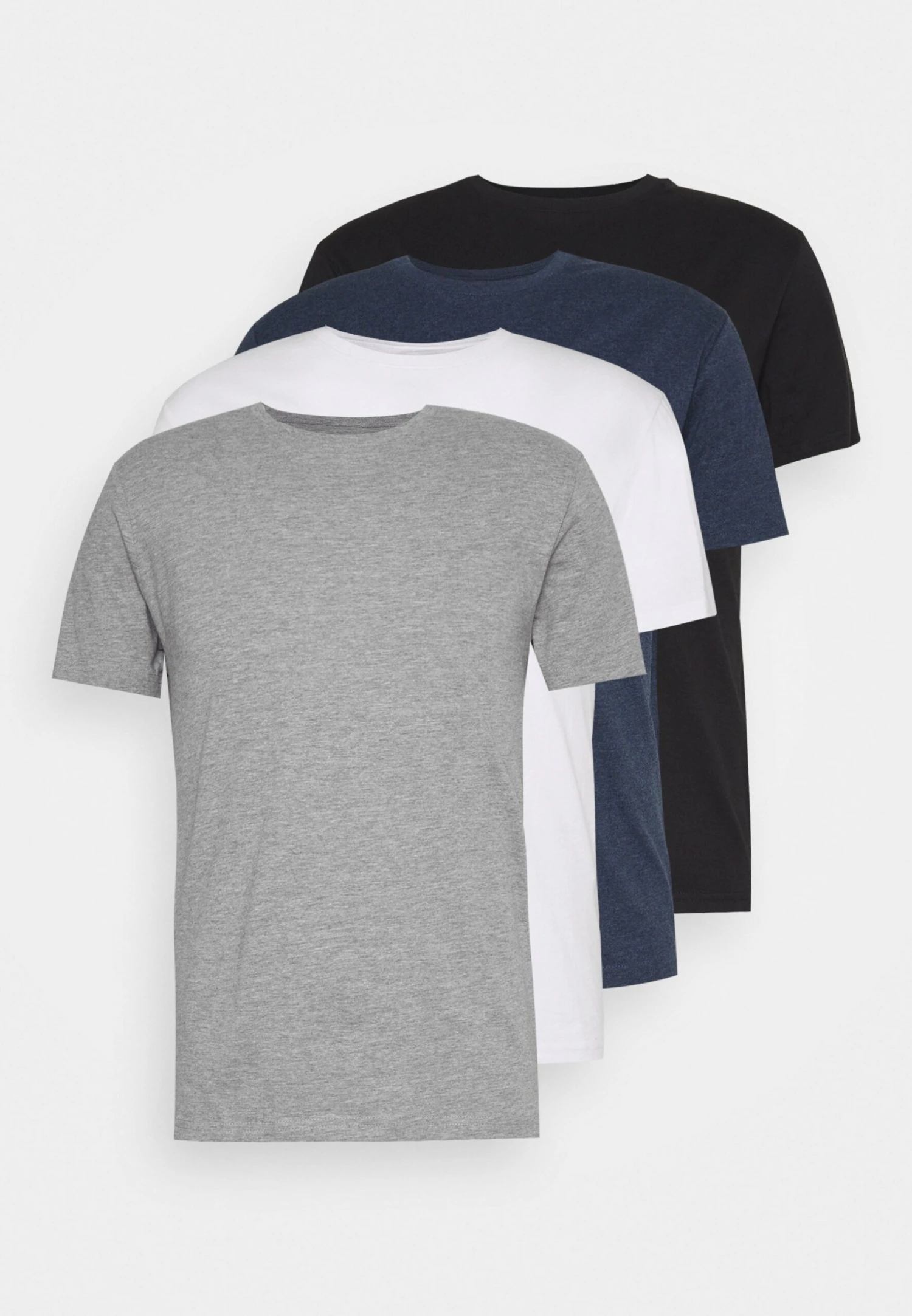 Pier One 4 PACK - T-shirt Basic - Black/white/blue 6 Pier One 4 PACK - T-shirt Basic - Black/white/blue - obrazek 4