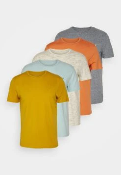 Pier One 5 PACK - T-shirt Basic - Mottled Dark Blue/yellow/orange 16 Pier One 5 PACK - T-shirt Basic - Mottled Dark Blue/yellow/orange -Sklep Z Odzieżą Męską a9463ec31e2a480bba9bdea27879d063