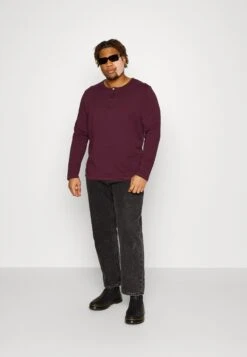 Pier One 2 PACK - Bluzka Z Długim Rękawem - Dark Grey/red