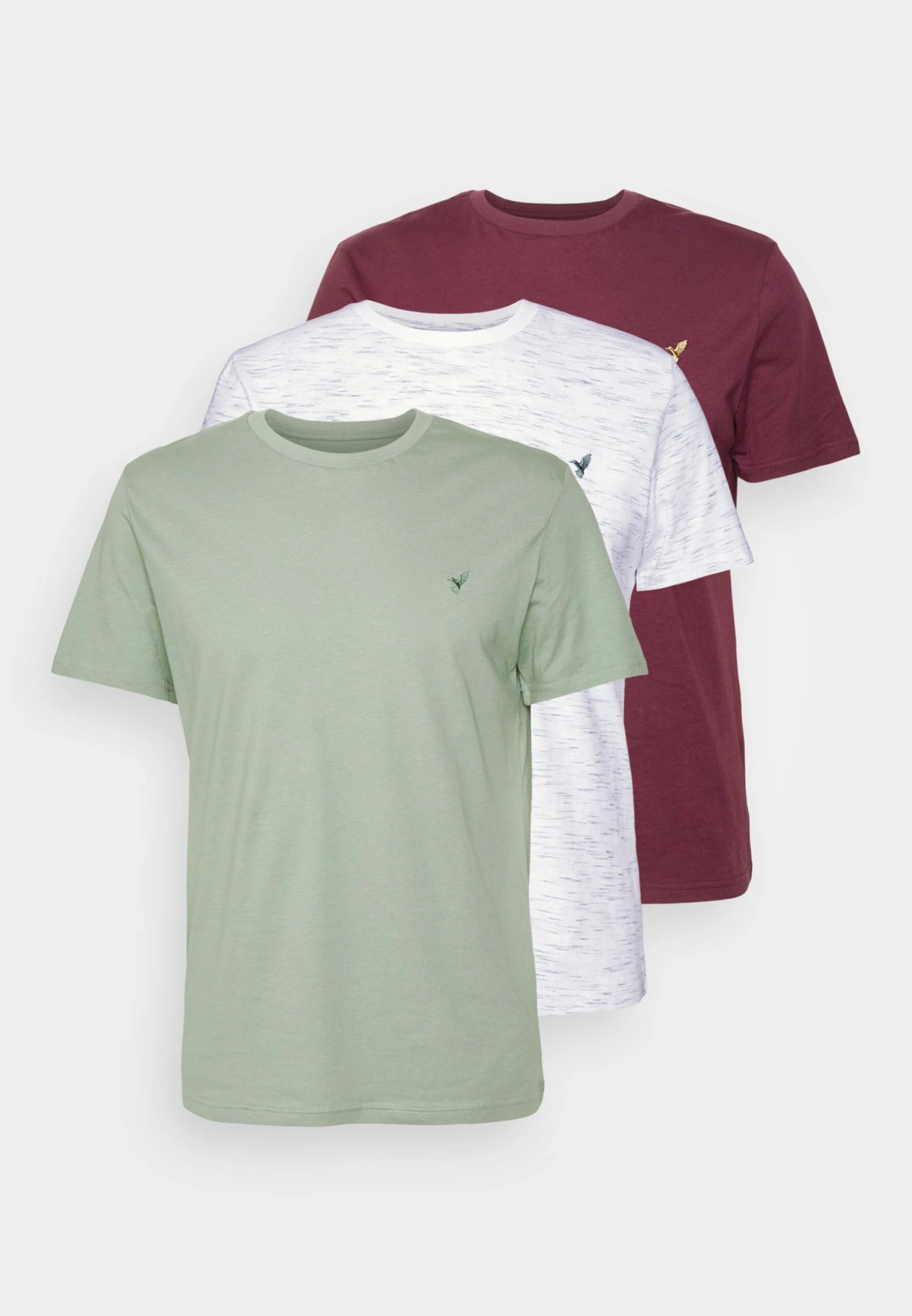 Pier One 3 PACK - T-shirt Basic - Off-white/bordeaux/mint 9 Pier One 3 PACK - T-shirt Basic - Off-white/bordeaux/mint - obrazek 7