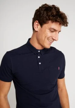 Pier One TRICOLORE TRIM POLO - Koszulka Polo - Dark Blue -Sklep Z Odzieżą Męską bad28d0c72194b1da8f2c256060f8c3d