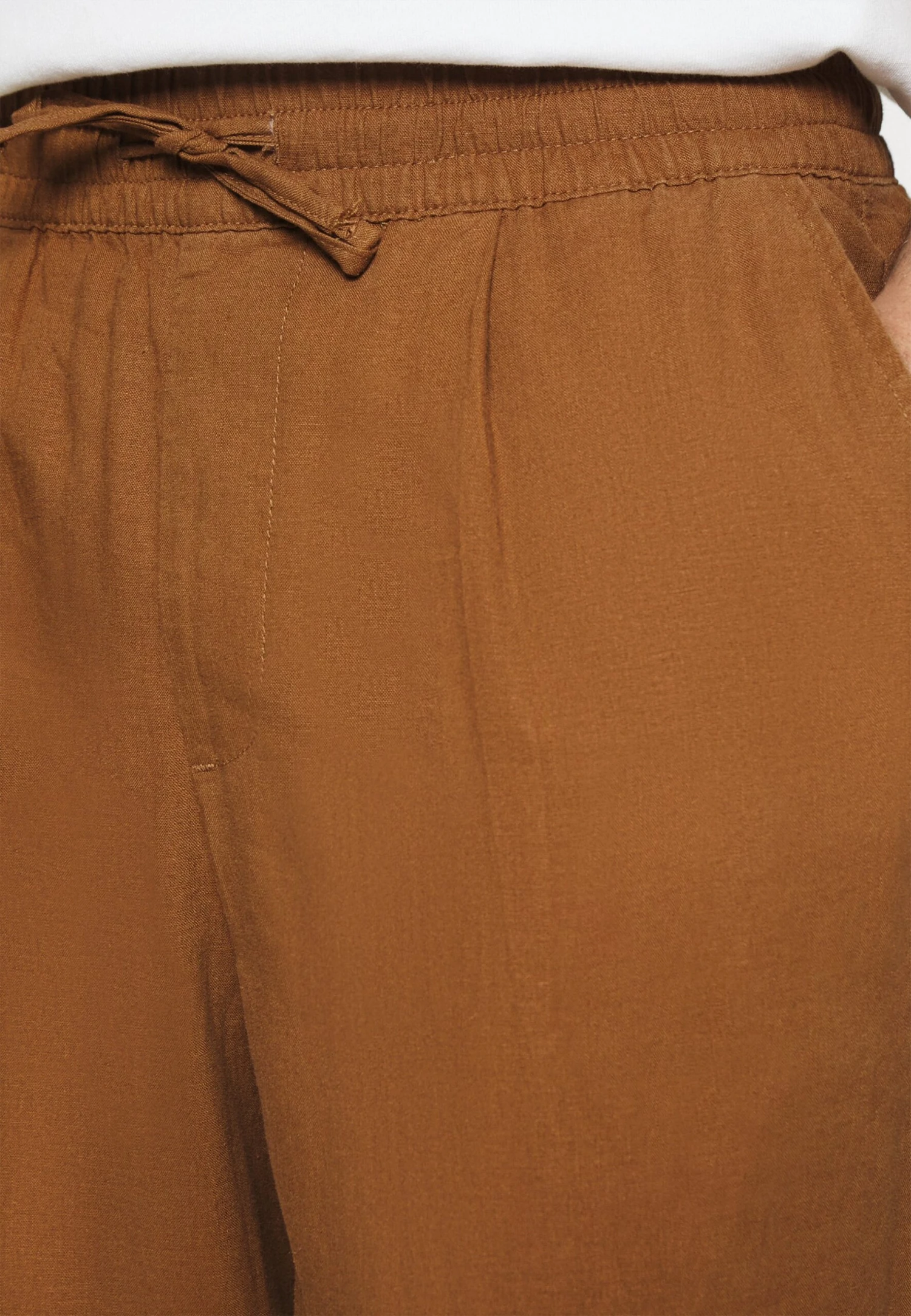 Pier One DRAWCORD TROUSERS LINEN BLEND - Spodnie Materiałowe - Brown 7 Pier One DRAWCORD TROUSERS LINEN BLEND - Spodnie Materiałowe - Brown - obrazek 5