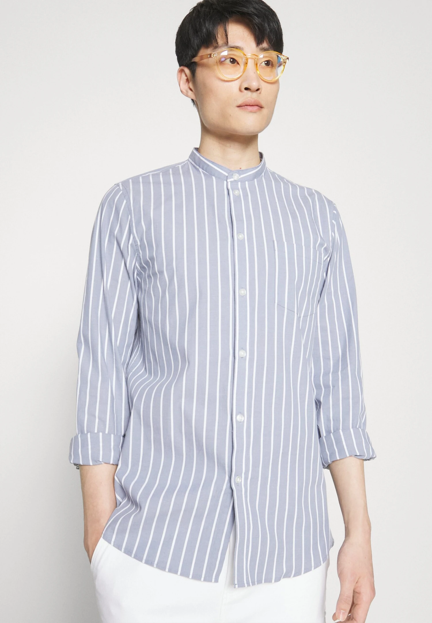 Pier One MUSCLE FIT STAND - Koszula - Blue 6 Pier One MUSCLE FIT STAND - Koszula - Blue - obrazek 4