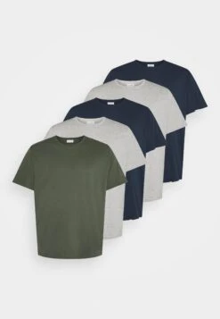 Pier One 5 PACK - T-shirt Basic - Khaki/grey/dark Blue -Sklep Z Odzieżą Męską d3fe6e185c83415bbbdfd7d53b4f9bb2