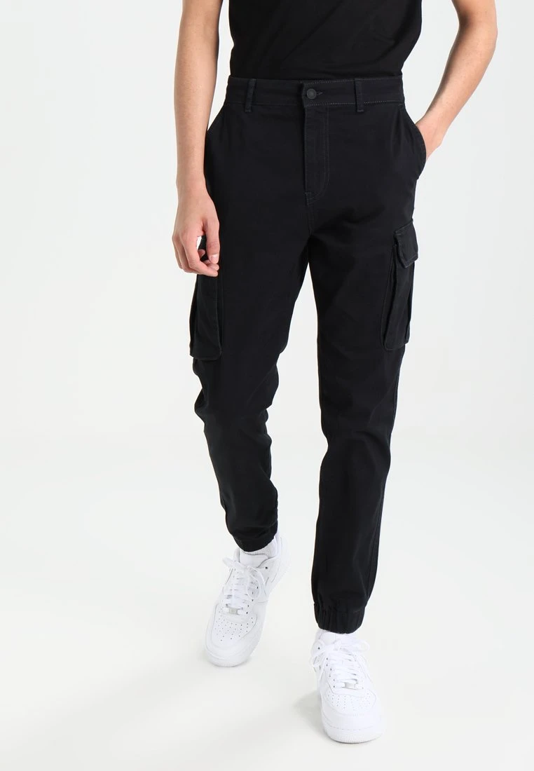 Pier One CUFFED SKINNY TROUSER - Bojówki - Black 3 Pier One CUFFED SKINNY TROUSER - Bojówki - Black