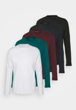 Pier One 5 PACK - Bluzka Z Długim Rękawem - White/dark Blue/black -Sklep Z Odzieżą Męską d83220e9e54d43fcb8998bbd6af96e96