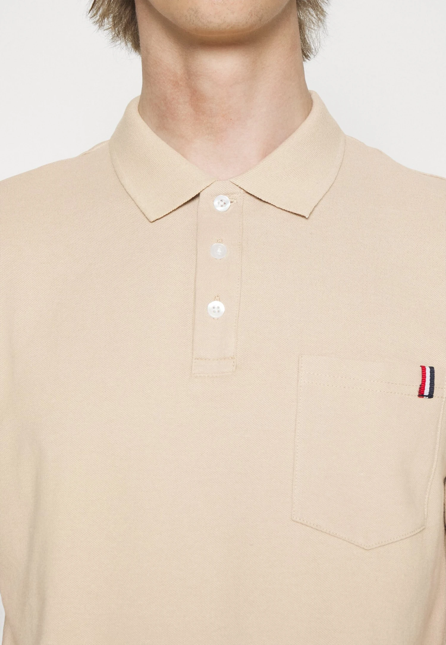 Pier One TRICOLORE TRIM POLO - Koszulka Polo - Beige 6 Pier One TRICOLORE TRIM POLO - Koszulka Polo - Beige - obrazek 5