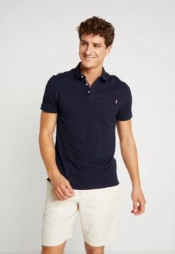 Pier One TRICOLORE TRIM POLO - Koszulka Polo - Dark Blue