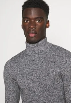 Pier One MUSCLE FIT TURTLE - Sweter - Mottled Grey -Sklep Z Odzieżą Męską e3c882d2274c45af8a9f7df902604a5f