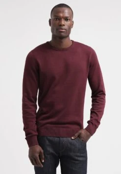 Pier One BASIC CREWNECK - Sweter - Bordeaux