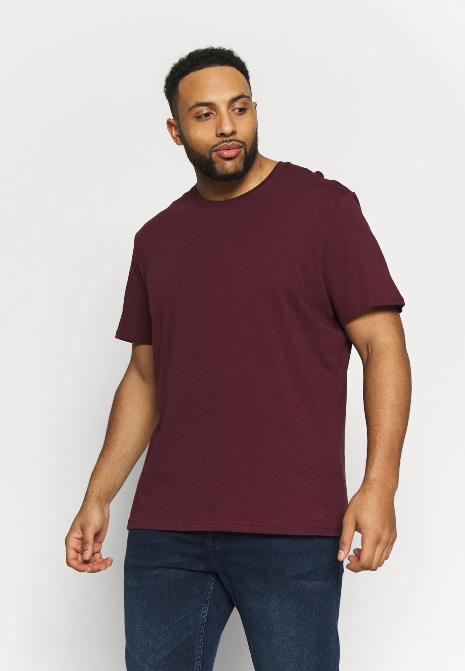 Pier One 2 PACK - T-shirt Basic - Dark Blue/bordeaux 4 Pier One 2 PACK - T-shirt Basic - Dark Blue/bordeaux - obrazek 2
